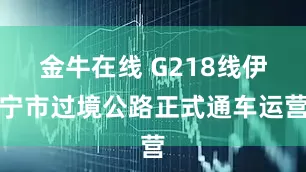 金牛在线 G218线伊宁市过境公路正式通车运营